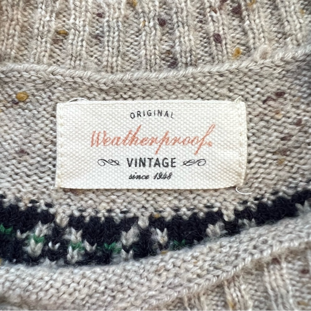 Weatherproof Vintage Fairisle Brown & Yellow Knit Sweater, XL - Picture 8 of 8